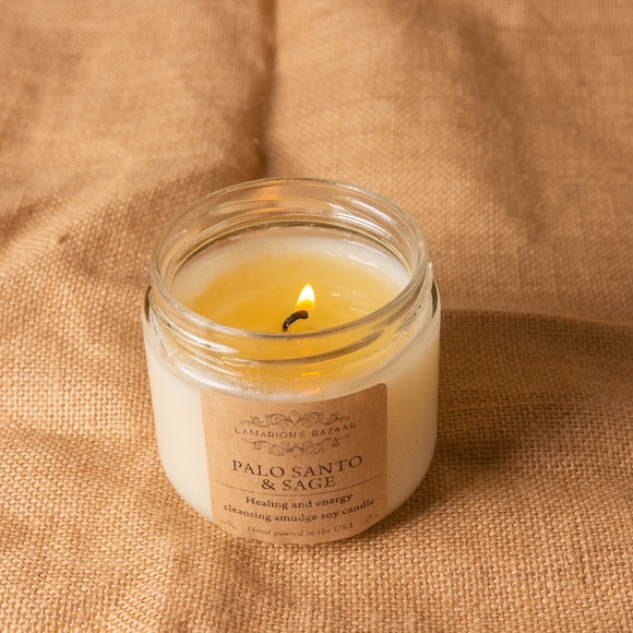 MY LUCKY CHARM- Palo Santo Scent - 100% Soy Candle with Rue herbs for Good Luck - Picture 7 of 8